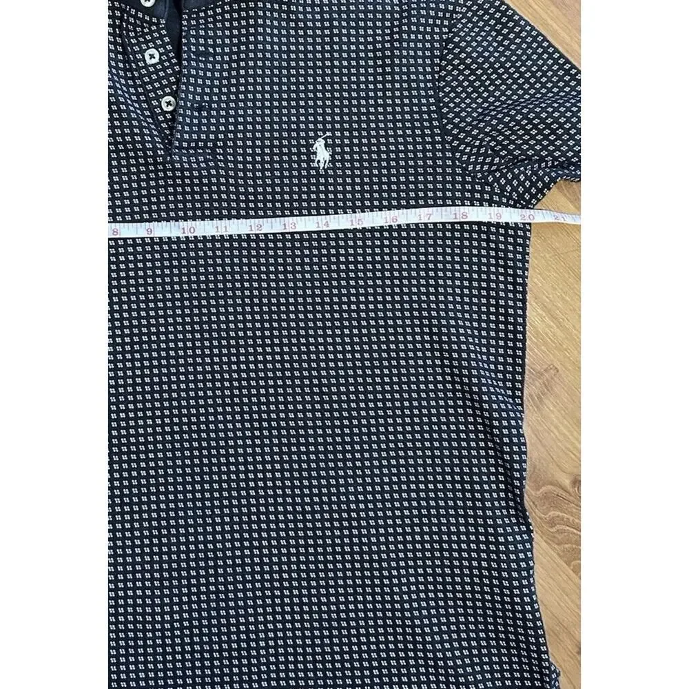 Polo Ralph Lauren Shirt Blue Short Sleeve Pin Dot Geometric Pattern Men’s SP
